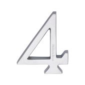 C1564 4-SC Heritage Brass Numeral 4 Concealed Fix 76mm &lpar;3"&rpar; Satin Chrome finish