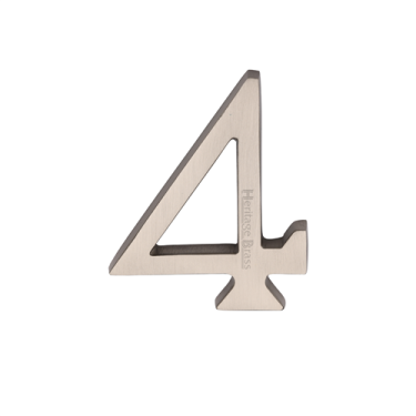 Click Here To Enlarge This Photo Of C1564 4-SN Heritage Brass Numeral 4 Concealed Fix 76mm &lpar;3"&rpar; Satin Nickel finish