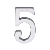 C1564 5-PC Heritage Brass Numeral 5 Concealed Fix 76mm &lpar;3"&rpar; Polished Chrome finish
