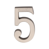 C1564 5-SN Heritage Brass Numeral 5 Concealed Fix 76mm &lpar;3"&rpar; Satin Nickel finish