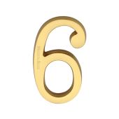 C1564 6-PB Heritage Brass Numeral 6 Concealed Fix 76mm &lpar;3"&rpar; Polished Brass finish