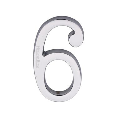 Click Here To Enlarge This Photo Of C1564 6-PC Heritage Brass Numeral 6 Concealed Fix 76mm &lpar;3"&rpar; Polished Chrome finish