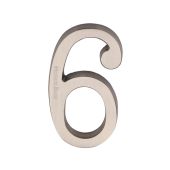 C1564 6-SN Heritage Brass Numeral 6 Concealed Fix 76mm &lpar;3"&rpar; Satin Nickel finish