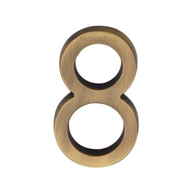 Click Here To Enlarge This Photo Of C1564 8-AT Heritage Brass Numeral 8 Concealed Fix 76mm &lpar;3"&rpar; Antique Brass finish