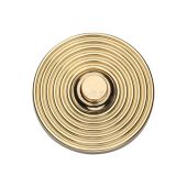 RR1186-PB Heritage Brass Reeded Bell Push 53mm Polished Brass finish