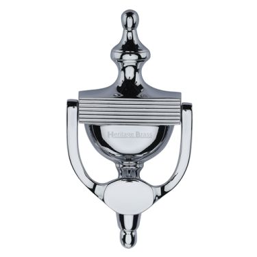 Click Here To Enlarge This Photo Of RR912 195-PC Heritage Brass Reeded Urn Knocker 7 1&sol;4" Polished Chrome finish
