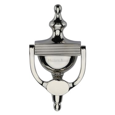 Click Here To Enlarge This Photo Of RR912 195-PNF Heritage Brass Reeded Urn Knocker 7 1&sol;4" Polished Nickel finish