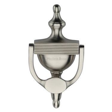 Click Here To Enlarge This Photo Of RR912 195-SN Heritage Brass Reeded Urn Knocker 7 1&sol;4" Satin Nickel finish