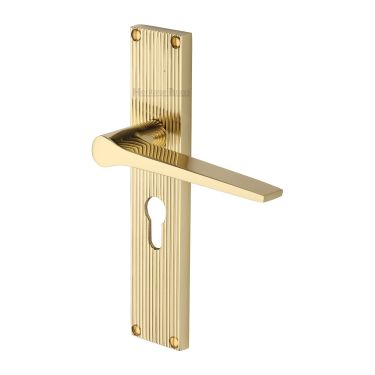 Click Here To Enlarge This Photo Of RR4748-PB Heritage Brass Gio Reeded Euro Profile Polished Brass finish