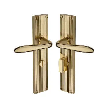 Click Here To Enlarge This Photo Of RR5030-PB Heritage Brass Sutton Reeded Bathroom set Polished Brass finish