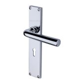 VT5900-PC Heritage Brass Octave Lever Lock Door Handle on 200mm Plate Polished Chrome finish