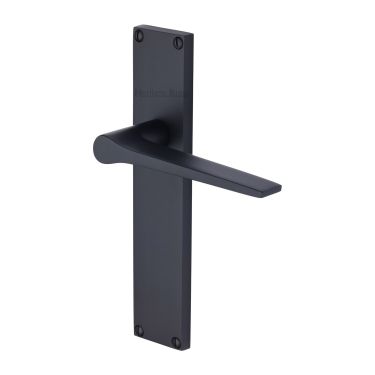 Click Here To Enlarge This Photo Of VT8110-BKMT Heritage Brass Gio Lever Latch Door Handle on 200mm Plate Matt Black finish