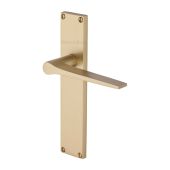 VT8110-SB Heritage Brass Gio Lever Latch Door Handle on 200mm Plate Satin Brass finish