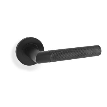 Click Here To Enlarge This Photo Of AW210BL - Alexander & Wilks Harrier Knurled Lever on Round Rose - Black