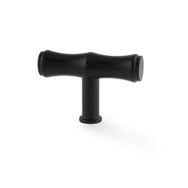Click Here To Enlarge This Photo Of AW801B-55-BL - Alexander & Wilks Crispin Bamboo T-Bar Cupboard Knob - Black - 55mm