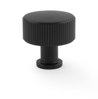 Click Here To Enlarge This Photo Of AW807R-35-BL - Alexander & Wilks Lucia Reeded Cupboard Knob - Black - 35mm