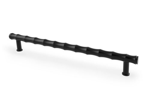 Click Here To Enlarge This Photo Of AW809B-224-BL - Alexander & Wilks Crispin Bamboo T-bar Cupboard Pull Handle - Black - 224mm Centres