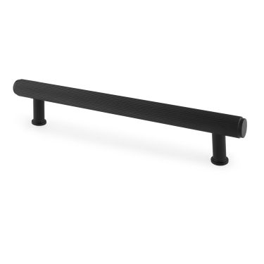 Click Here To Enlarge This Photo Of AW809R-160-BL - Alexander & Wilks Crispin Reeded T-Bar Cupboard Pull Handle - Black - 160mm