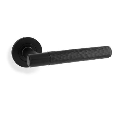 Click Here To Enlarge This Photo Of AW223BL - Alexander & Wilks Spitfire Hammered Lever on Round Rose - Black