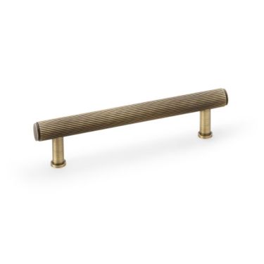 Click Here To Enlarge This Photo Of AW809R-128-AB - Alexander & Wilks Crispin Reeded T-Bar Cabinet Pull 128mm Centres - Antique Brass