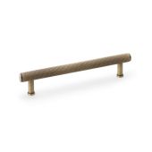 AW809R-160-AB - Alexander & Wilks Crispin Reeded T-Bar Cabinet Pull 160mm Centres - Antique Brass