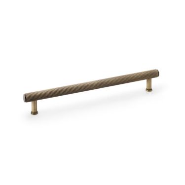 Click Here To Enlarge This Photo Of AW809R-224-AB - Alexander & Wilks Crispin Reeded T-Bar Cabinet Pull 224mm Centres - Antique Brass