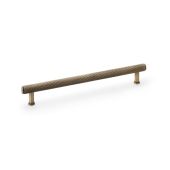 AW809R-224-AB - Alexander & Wilks Crispin Reeded T-Bar Cabinet Pull 224mm Centres - Antique Brass