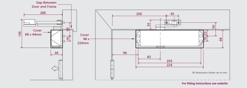 Click Here To Enlarge This Photo Of TS&period;3204&period;SLFB&period;PNPPNP - Rutland Size 3-4 Contract Overhead Door Closer - Polished Nickel