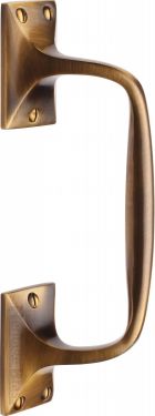 Click Here To Enlarge This Photo Of V1150 202-AT Heritage Brass Door Pull Handle Cranked Design 8" Antique Brass Finish