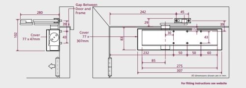 Click Here To Enlarge This Photo Of TS&period;9206DABC&period;SRFB3&period;RAL9011BK - Rutland Size 2-6 Designer Slimline Overhead Door Closer with Backcheck & Delayed Action - Black