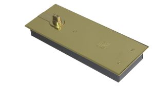 TS&period;7004NHO&period;SAX&period;PBLH - Rutland Size 4 Single Action &lpar;Non Hold Open&rpar; Floor Spring with Backcheck & Polished Brass Cover Plates - Left Hand Opening