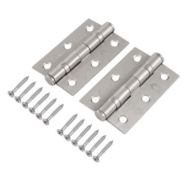 Click Here To Enlarge This Photo Of Eclipse 14098 Grade 7 Satin Nickel &lpar;Mild Steel&rpar; Ball Bearing Hinges 76 x 51 x 2mm
