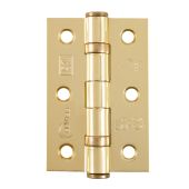Eclipse 14103 Grade 7 Polished Brass &lpar;Mild Steel&rpar; Ball Bearing Hinges 76 x 51 x 2mm