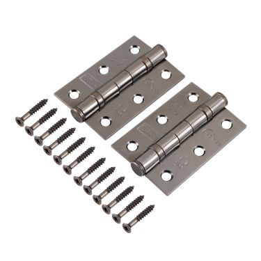 Click Here To Enlarge This Photo Of Eclipse 14099 Grade 7 Polished Black Nickel &lpar;Mild Steel&rpar; Ball Bearing Hinges 76 x 51 x 2mm