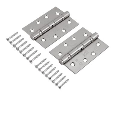Click Here To Enlarge This Photo Of Eclipse 14877 Grade 11 Satin Nickel &lpar;Mild Steel&rpar; Ball Bearing Hinges 102 x 76 x 2&period;7mm