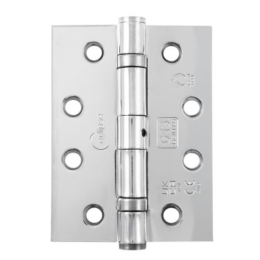 Click Here To Enlarge This Photo Of Eclipse PK974 Grade 13 Polished Chrome &lpar;Mild Steel&rpar; Ball Bearing Hinges 102 x 76 x 2&period;7mm &lpar;Pack of 3&rpar;