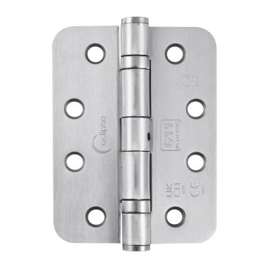 Click Here To Enlarge This Photo Of Eclipse 14104 Grade 11 Satin Chrome &lpar;Mild Steel&rpar; Ball Bearing Radius Corner Hinges 102 x 76 x 2&period;7mm
