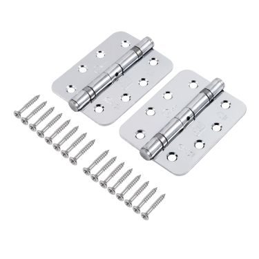Click Here To Enlarge This Photo Of Eclipse 14105 Grade 11 Polished Chrome &lpar;Mild Steel&rpar; Ball Bearing Radius Corner Hinges 102 x 76 x 2&period;7mm