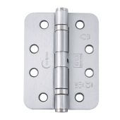 Eclipse 14204 Grade 13 Satin Chrome &lpar;Mild Steel&rpar; Ball Bearing Radius Corner Hinges 102 x 76 x 2&period;7mm