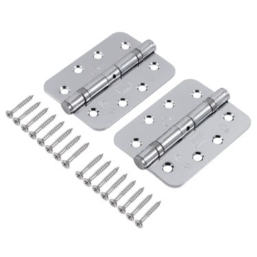 Click Here To Enlarge This Photo Of Eclipse 14205 Grade 13 Polished Chrome &lpar;Mild Steel&rpar; Ball Bearing Radius Corner Hinges 102 x 76 x 2&period;7mm