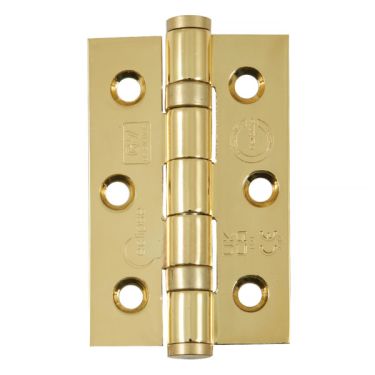 Click Here To Enlarge This Photo Of Eclipse 14885 Grade 7 Polished Brass &lpar;Stainless Steel&rpar; Ball Bearing Hinges 76 x 51 x 2mm