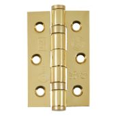 Eclipse 14885 Grade 7 Polished Brass &lpar;Stainless Steel&rpar; Ball Bearing Hinges 76 x 51 x 2mm