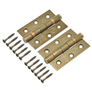 Click Here To Enlarge This Photo Of Eclipse 14852MAB Grade 7 Matt Antique Brass &lpar;Stainless Steel&rpar; Ball Bearing Hinges 76 x 51 x 2mm