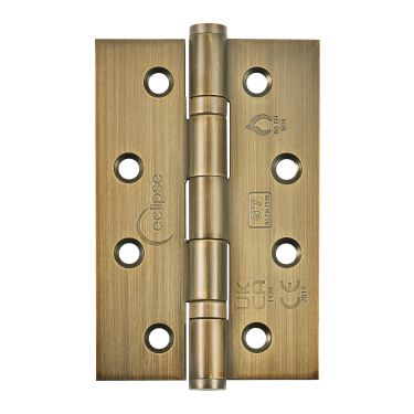 Click Here To Enlarge This Photo Of Eclipse 14341MAB Grade 7 Matt Antique Brass &lpar;Stainless Steel&rpar; Slim Knuckle Ball Bearing Hinges 102 x 67 x 2mm