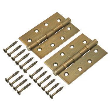 Click Here To Enlarge This Photo Of Eclipse 14341MAB Grade 7 Matt Antique Brass &lpar;Stainless Steel&rpar; Slim Knuckle Ball Bearing Hinges 102 x 67 x 2mm