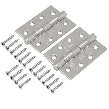 Click Here To Enlarge This Photo Of Eclipse 14854 Grade 13 Satin Stainless Steel Ball Bearing Hinges 102 x 76 x 3mm