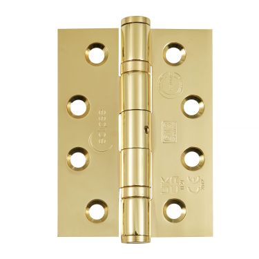 Click Here To Enlarge This Photo Of Eclipse 14882 Grade 13 Polished Brass &lpar;Stainless Steel&rpar; Ball Bearing Hinges 102 x 76 x 3mm