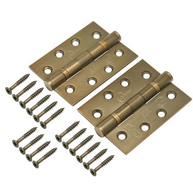 Click Here To Enlarge This Photo Of Eclipse 14854MAB Grade 13 Matt Antique Brass &lpar;Stainless Steel&rpar; Ball Bearing Hinges 102 x 76 x 3mm