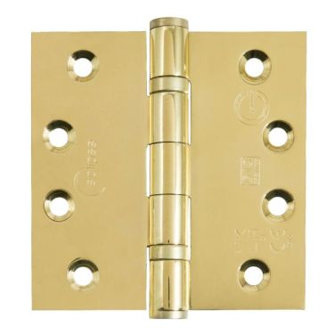 Click Here To Enlarge This Photo Of Eclipse 14841EBP Grade 13 Polished Brass &lpar;Stainless Steel&rpar; Ball Bearing Hinges 102 x 102 x 3mm