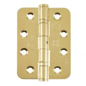 Eclipse 14879 Grade 13 Polished Brass &lpar;Stainless Steel&rpar; Ball Bearing Radius Corner Hinges 102 x 76 x 3mm
